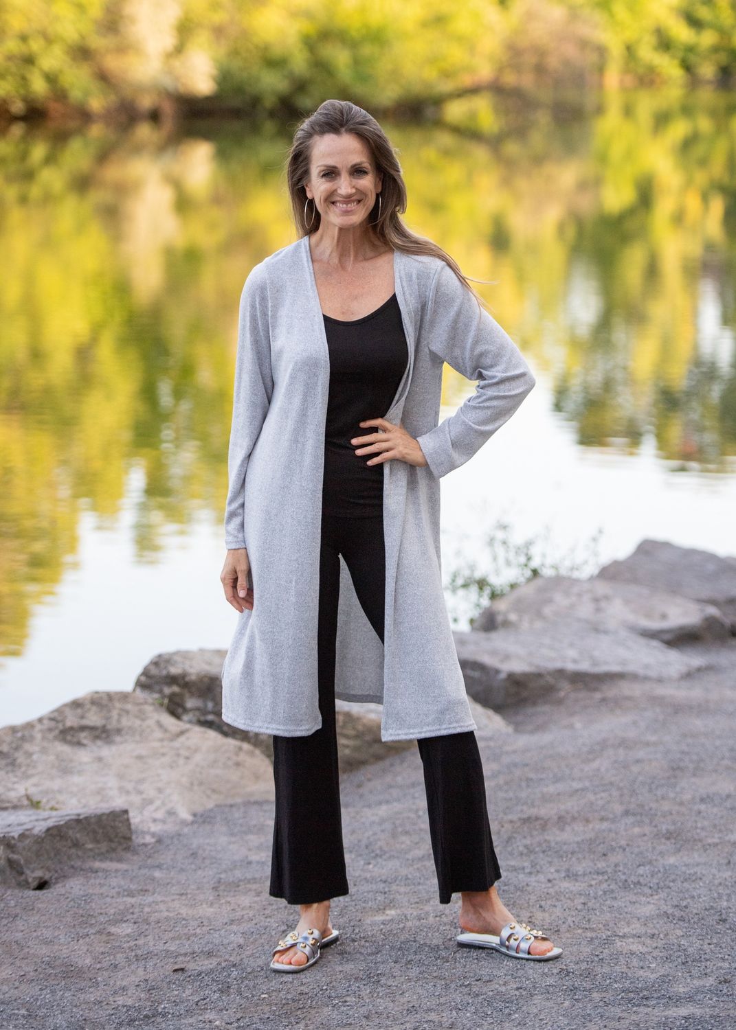 Veste à poches mélange doux de laine de merino