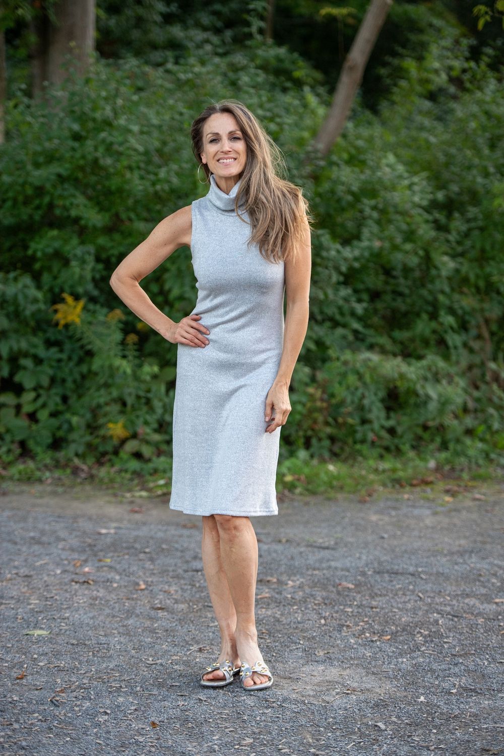 Robe à col roulé mélange doux de laine de merino
