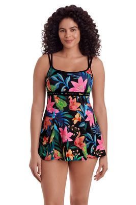 Robe maillot style empire -Midnight Plumeria