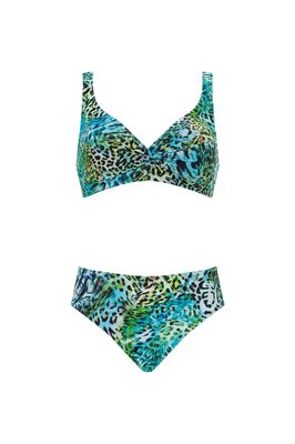 Bikini à motif animal turquoise