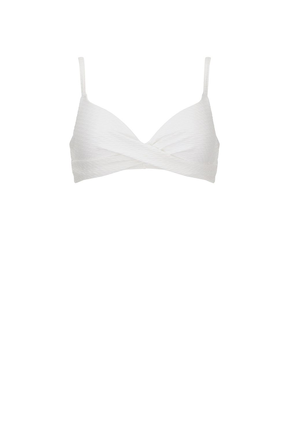 Haut de bikini blanc texturé Olympia