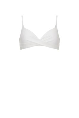 Haut de bikini blanc texturé Olympia