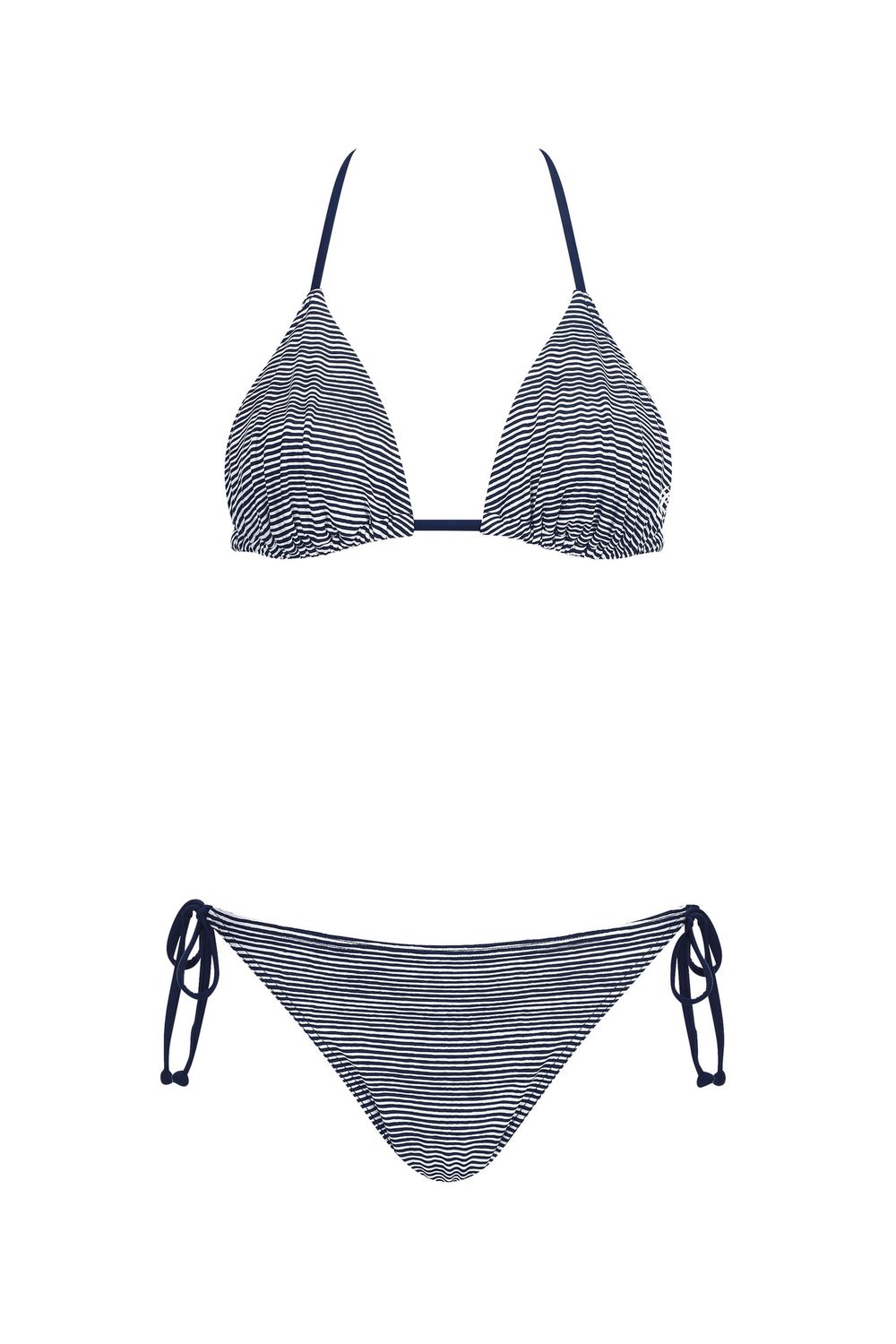 Haut de bikini triangle rayé de Olympia