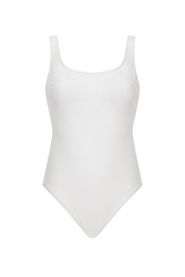 Maillot une pièce blanc texturé Olympia