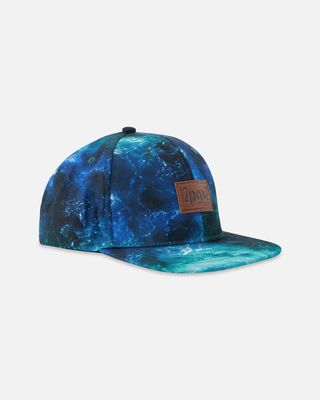 Casquette bleu imprimé vagues