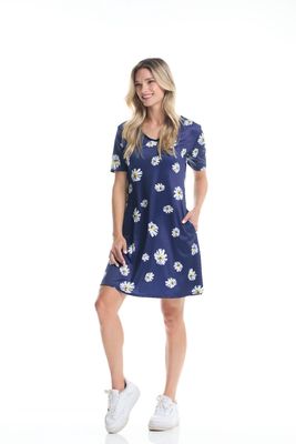 Robe col en V avec petite manche