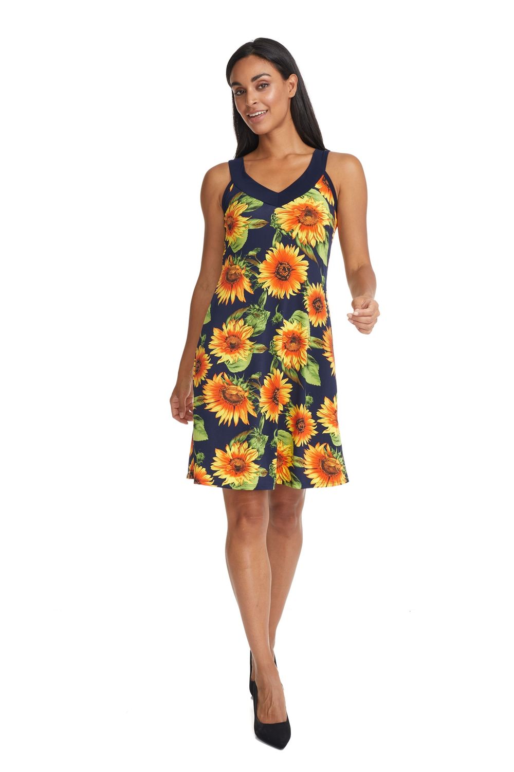 Robe en V à bretelles larges, Couleur: 2671, Grandeur: S