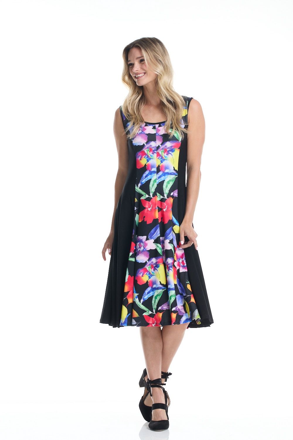 Robe à panneaux avec côtés imprimés