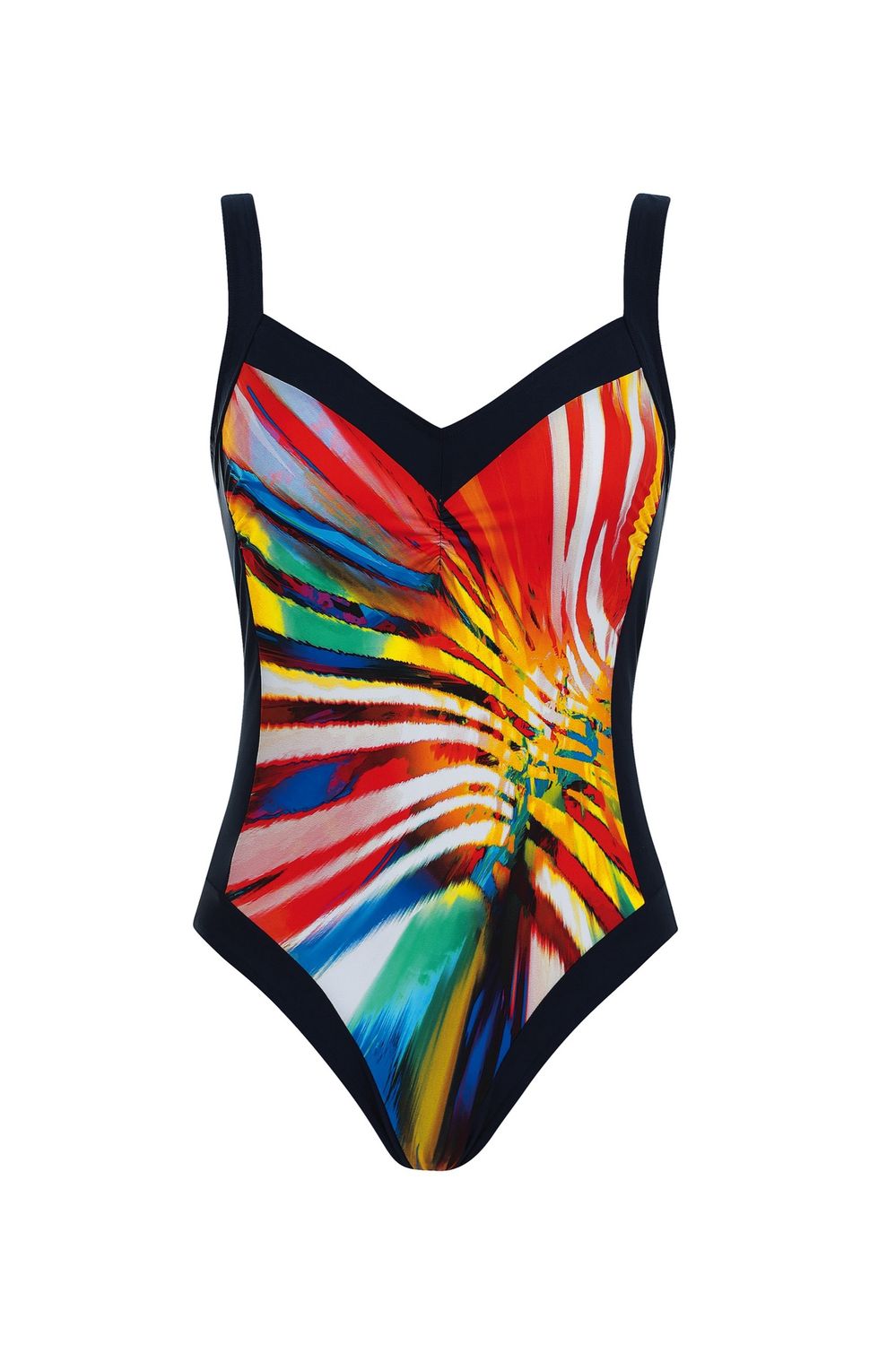 Maillot une pièce col V - Multicolore