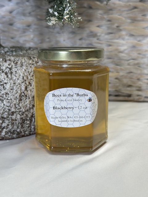Glass Jar of Honey - 12 oz, Flavor: Blackberry