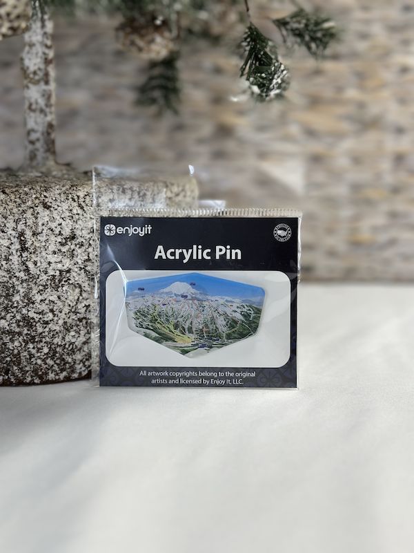 Crystal Mountain Ski Map Acrylic Pin
