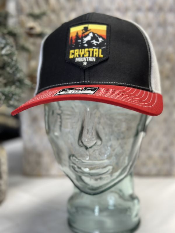 Crystal Mountain Usurp Skier/Mtns/Pines Trucker Hat