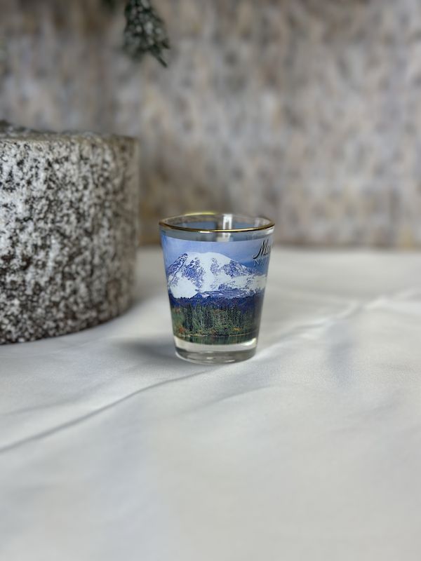 Mt. Rainier in Fall Shot Glass