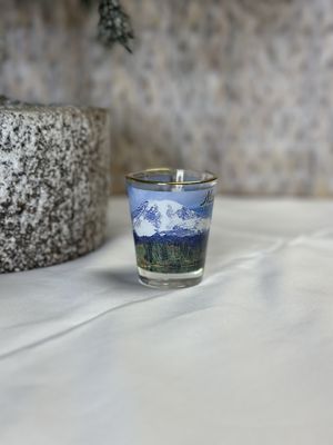 Mt. Rainier in Fall Shot Glass