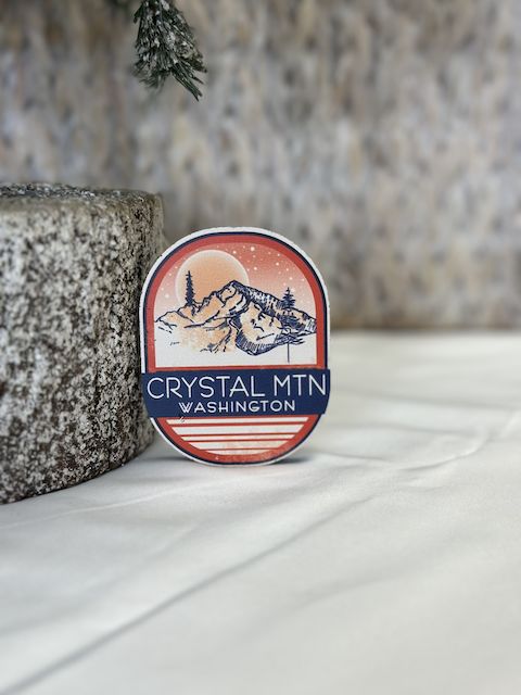 Skier Stripe Scene Magnet