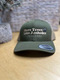 More Trees, Less A**Holes Trucker, Color: Moss/Khaki