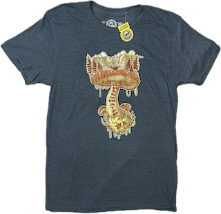 Mushroom Mountain, Color: Heather Blue, Size: S
