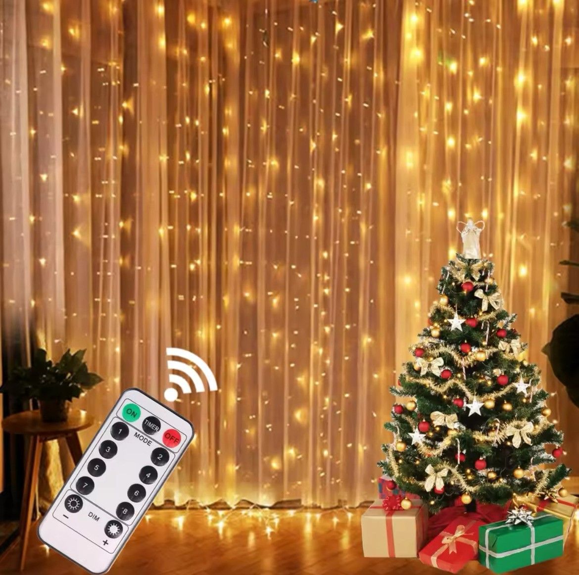 Christmas Curtain Lights Garland – Festive Holiday Decor for Home, Christmas Ornaments, and New Year Celebrations