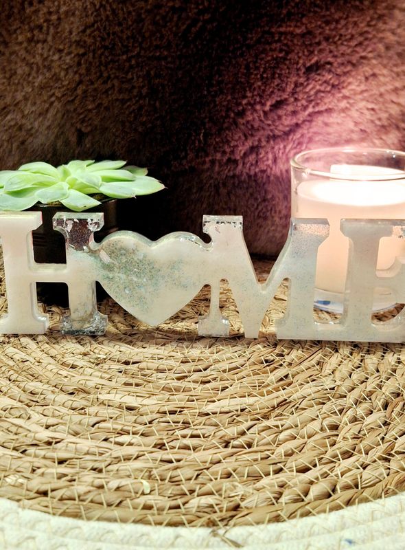 décoration en résine époxy "home"