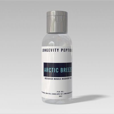 Artic Breeze 8oz muscle rub with Bpc-157 for research use only. 