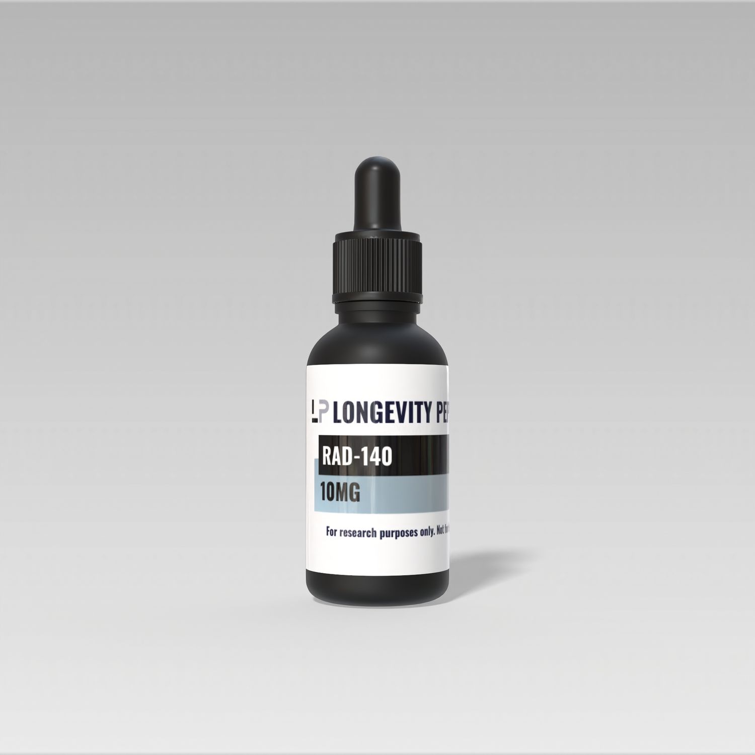 Rad-140 liquid sarm in a 30ml dropper bottle for research purposes only, not human consumption. 