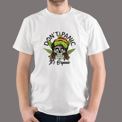 Don’t Panic It’s Organic Skull Tee – Graphic T-Shirt