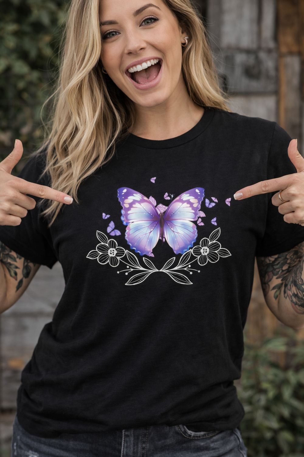 Butterfly Graphic T-Shirt – Nature Style Tee