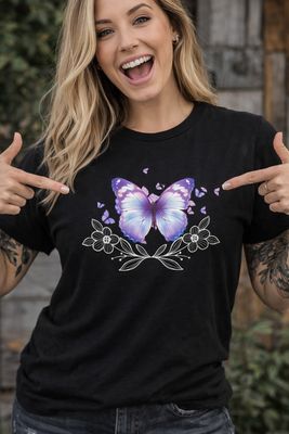 Butterfly Graphic T-Shirt – Nature Style Tee
