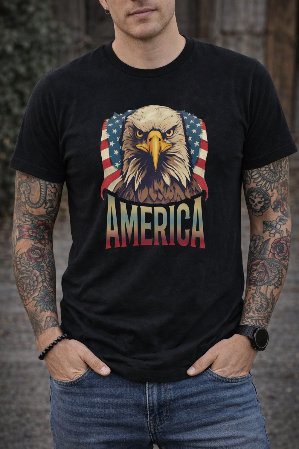 American Eagle Graphic T-Shirt – Patriotic USA Tee