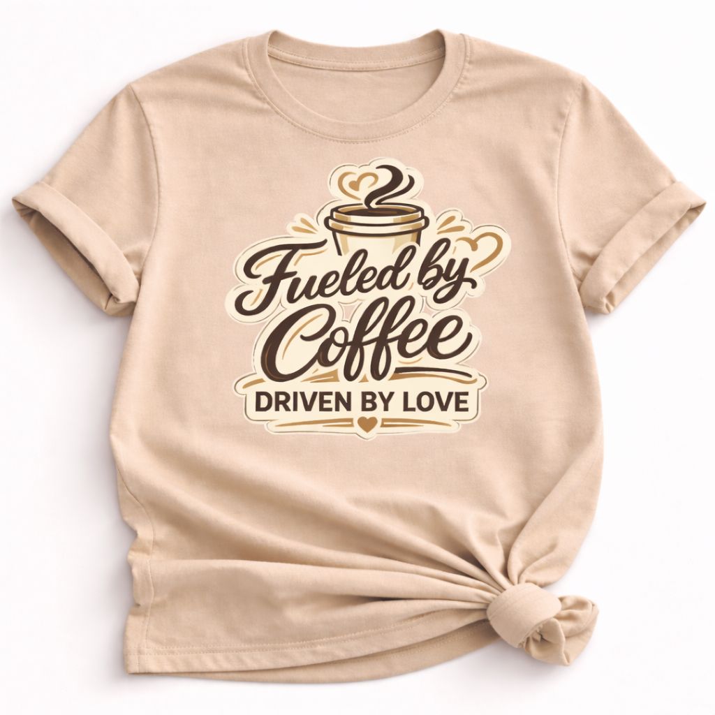 Fueled by Coffee Driven by Love – Mom Coffee T-Shirt