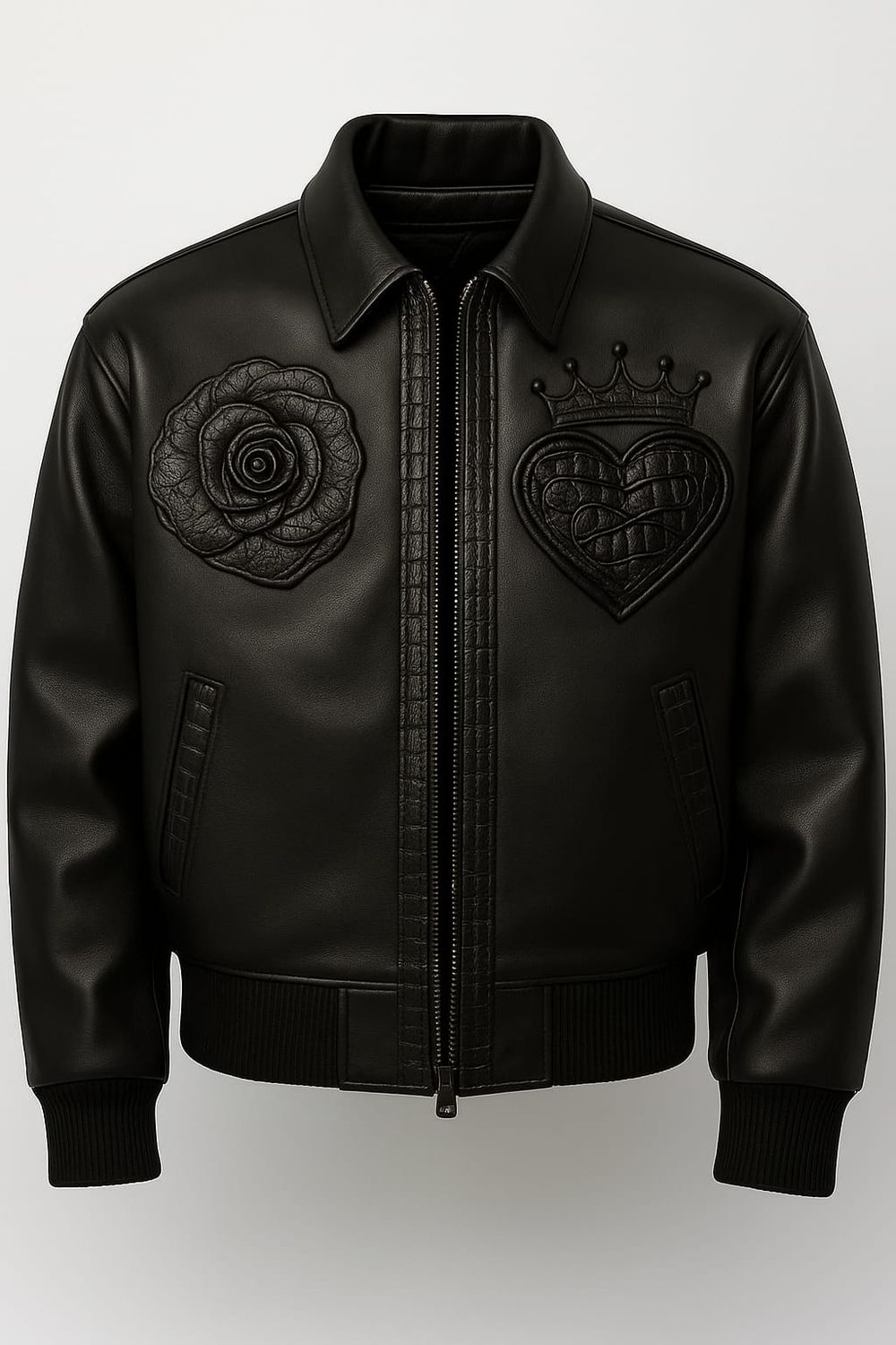 NEROSOLES REPTILIAN-CROCODILE/EXOTIC SKINS LEATHER BOMBER JACKET