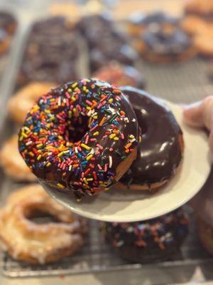 Sprinkled Chocolate Glazed Raised Donut