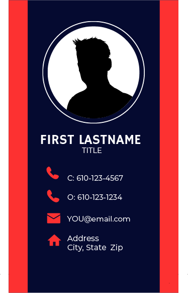 Business card with headshot