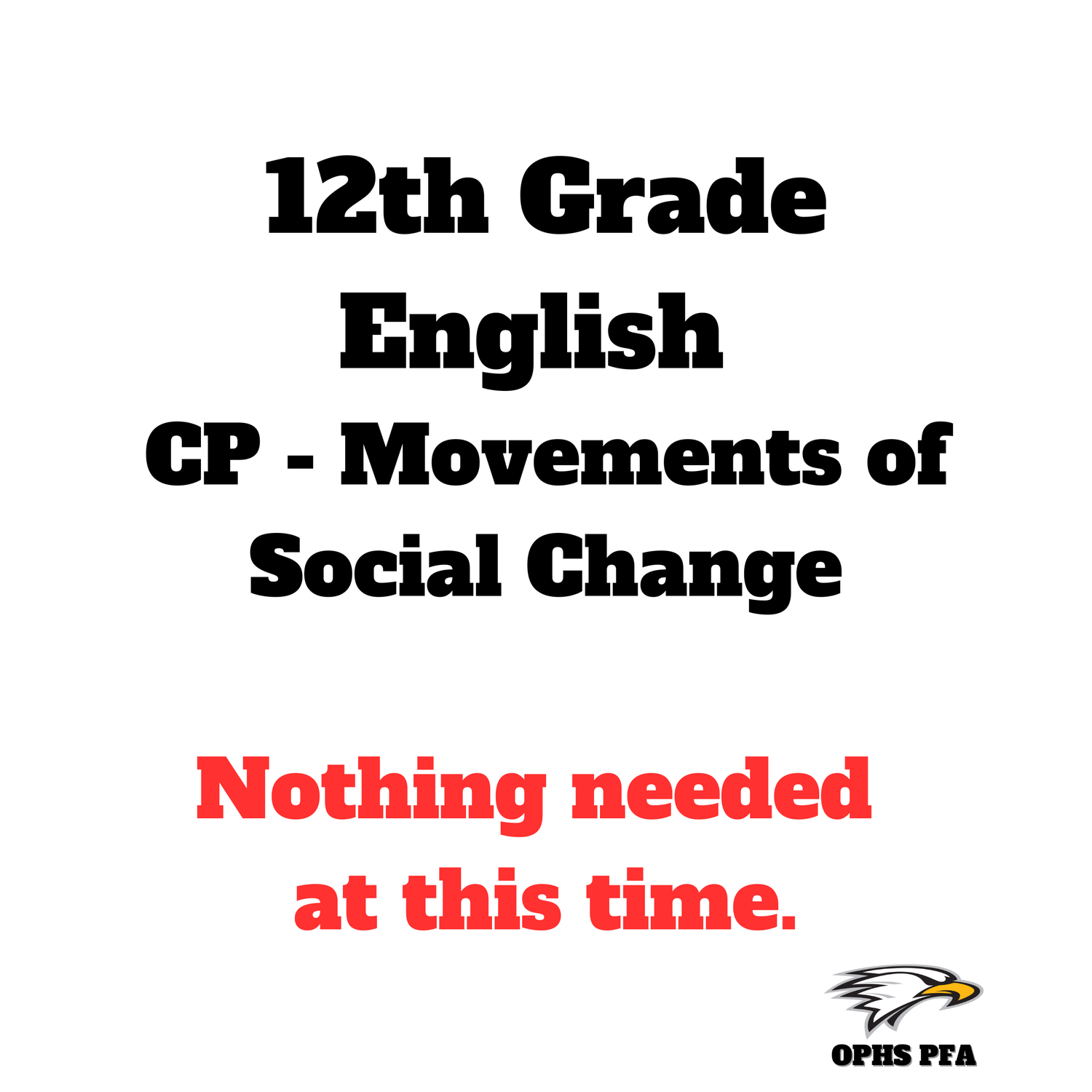 12th Grade English CP - Movements of Social Change