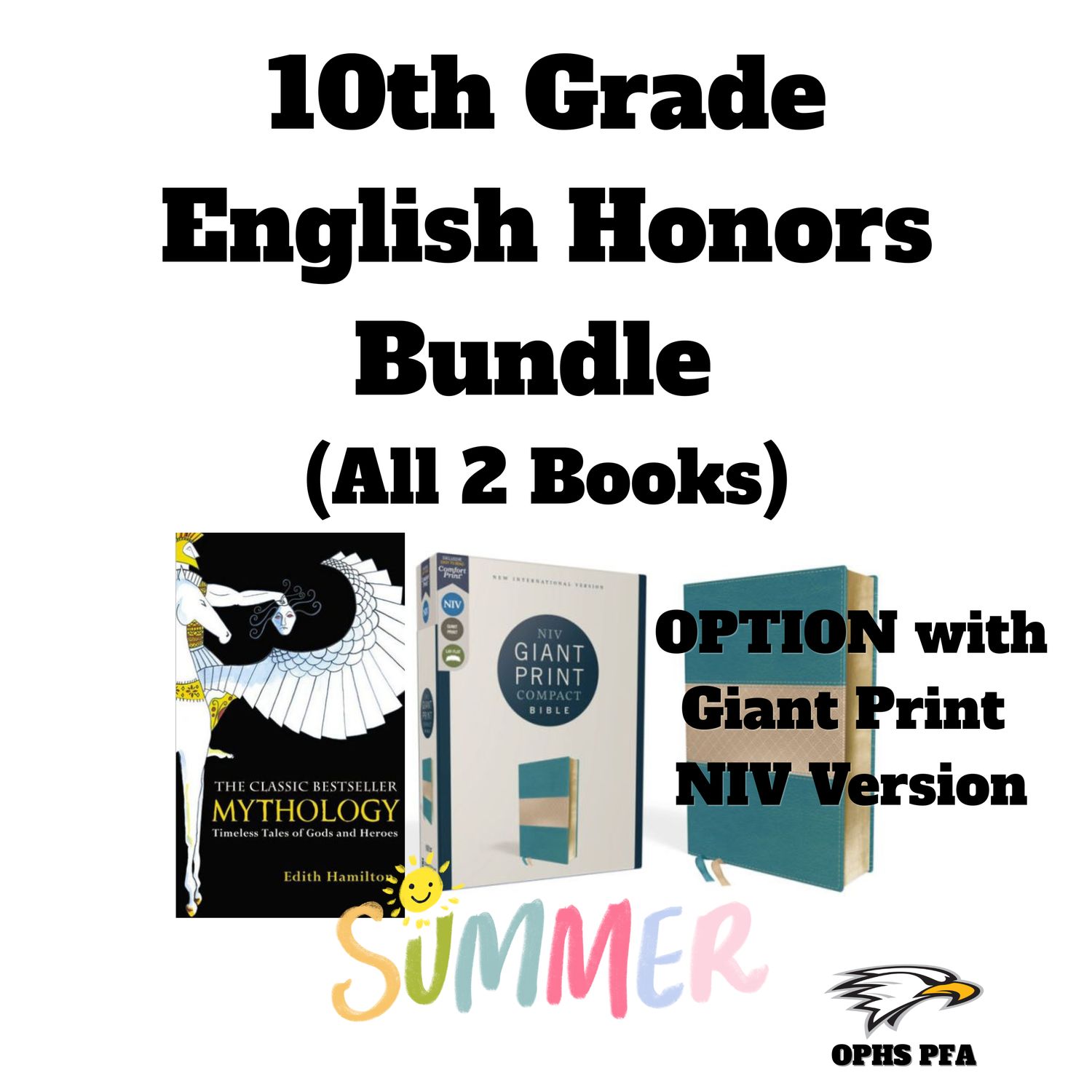 10th Grade Honors Bundle Mythology &amp; Large Print NIV Bible