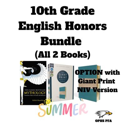 10th Grade Honors Bundle Mythology &amp; Large Print NIV Bible
