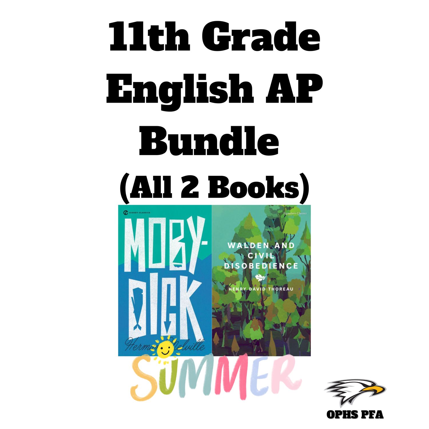 11 Grade Bundle of Moby Dick &amp; Walden and Civil Disobedience