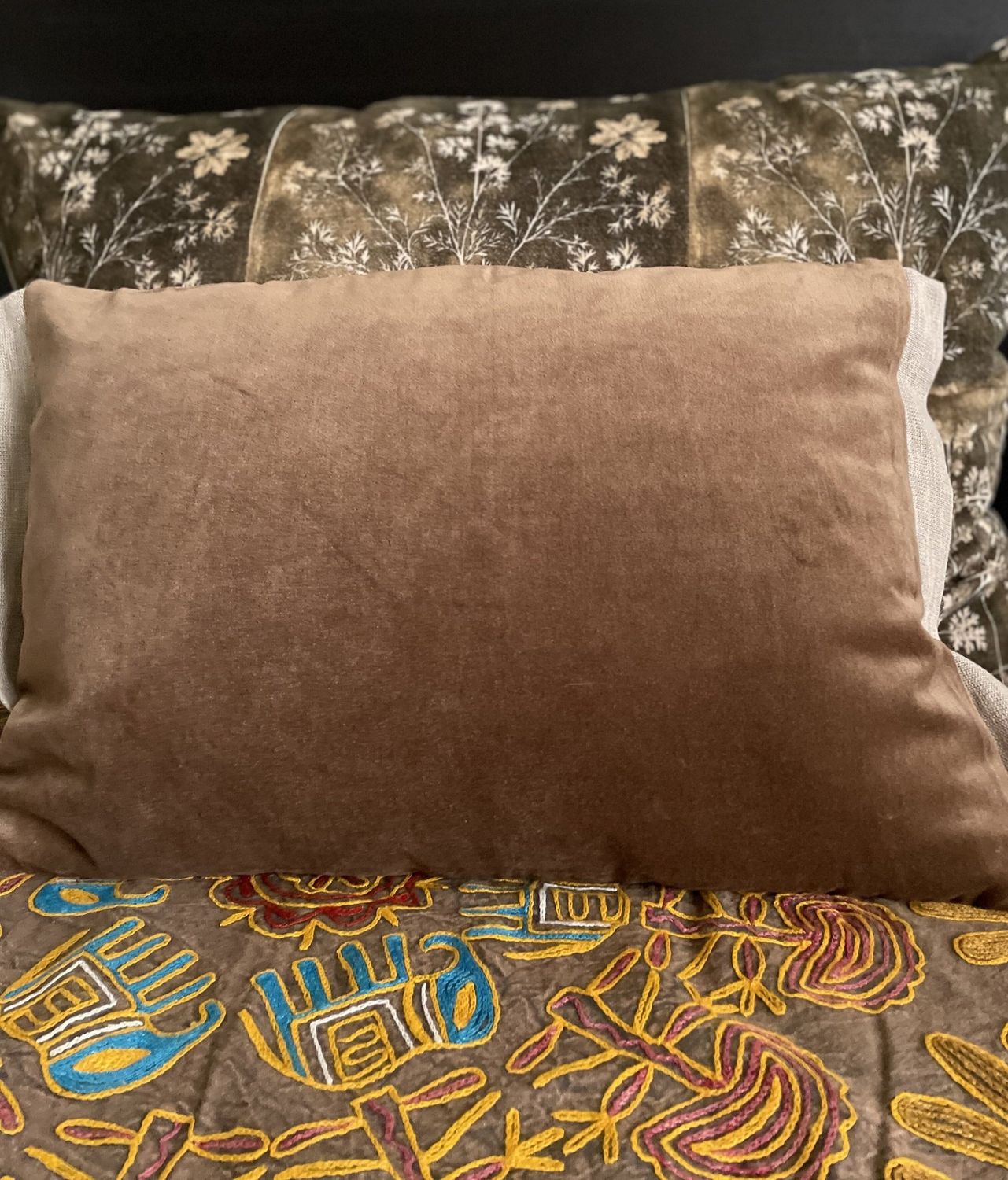 Medicis kussen 35x50 Bruin &amp; Herbier kussen kaki 50x75