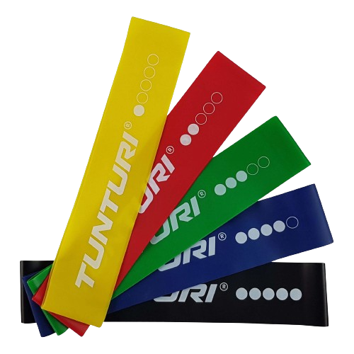 ENSEMBLE DE MINI BANDES DE RÉSISTANCE TUNTURI 5 PIÈCES