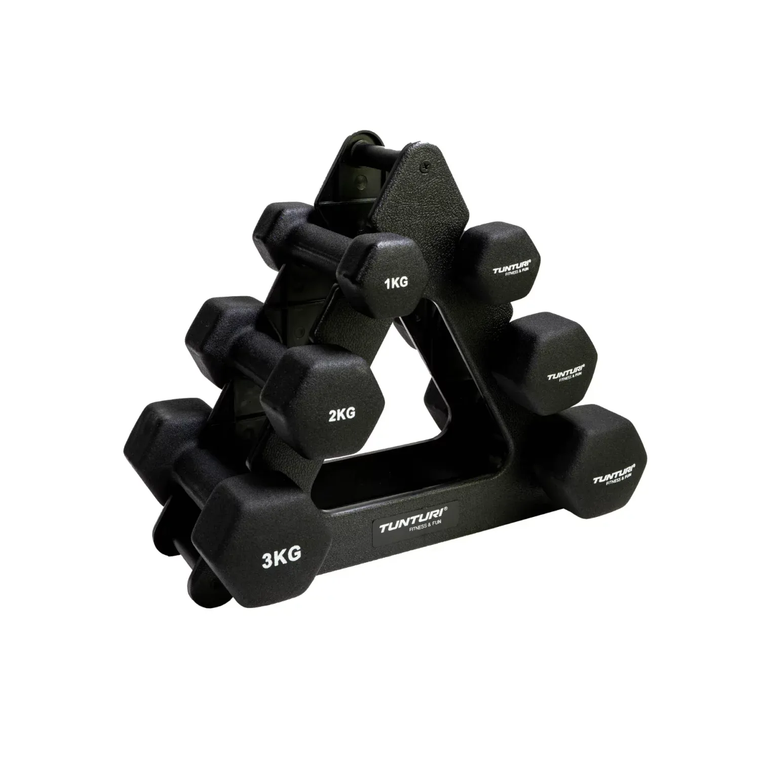 Tunturi – Set Haltères en Néoprène avec Support Tunturi – Set Haltères en Néoprène avec Support