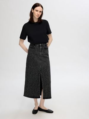 SLFMerle black denim skirt - Selected Femme

