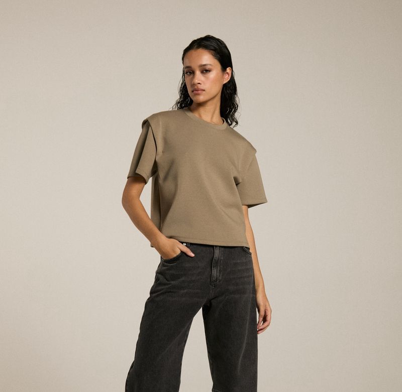 Top with shoulder detail - Army green
