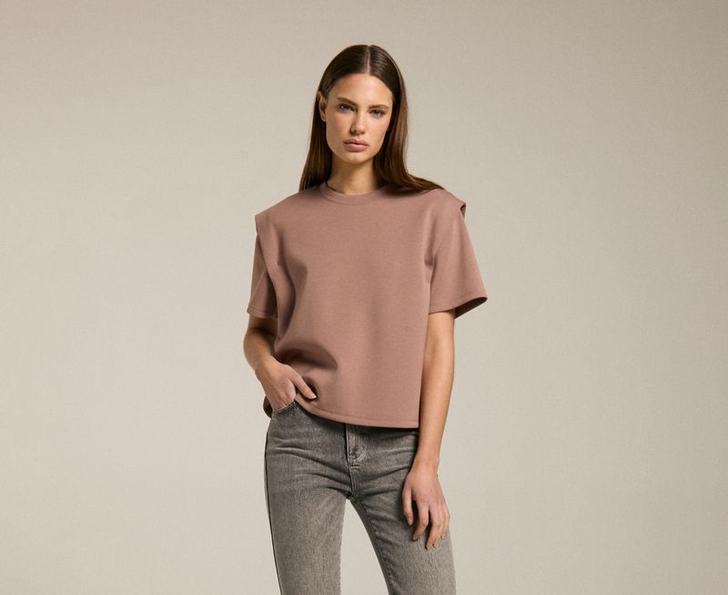 Top with shoulder detail - Warm pink