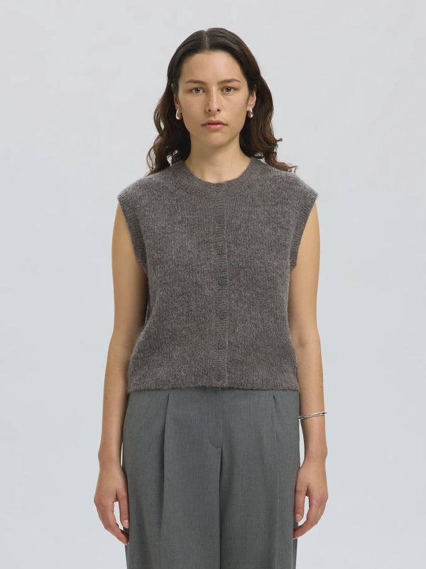 SLFlulu button o-neck vest - Grey