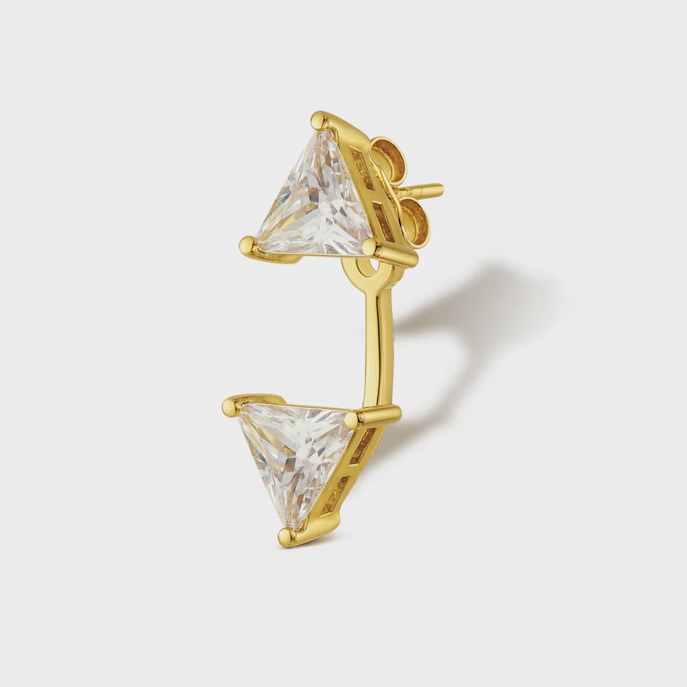 Triangle diamond jacket earring