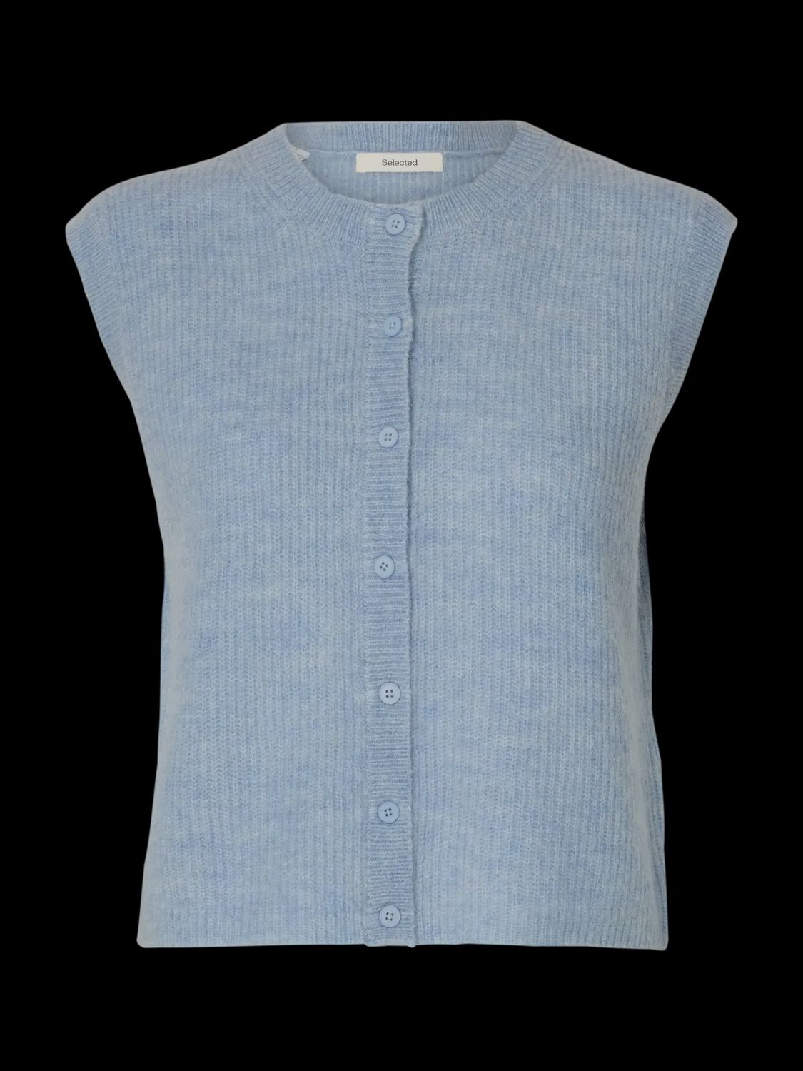 SLFlulu button o-neck - Cashmere blue