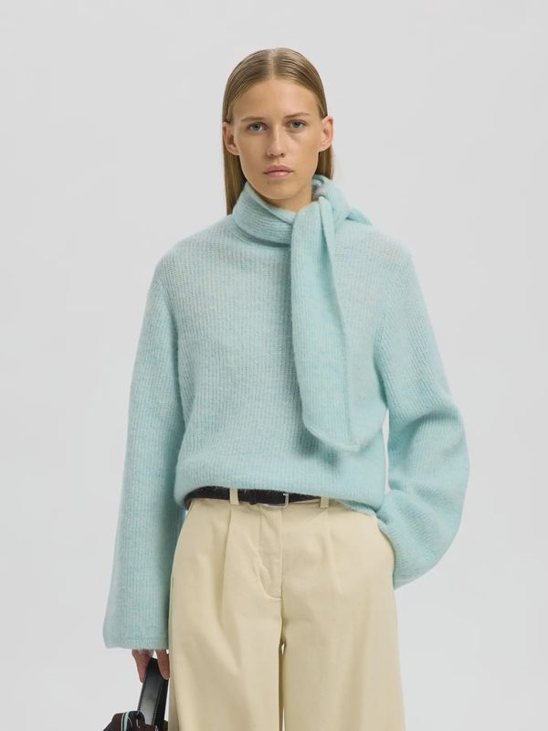 SLFlulu bow knit - Light blue