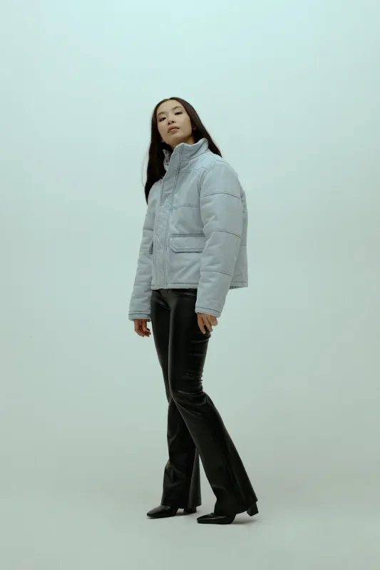 Vegan leather straight trouser