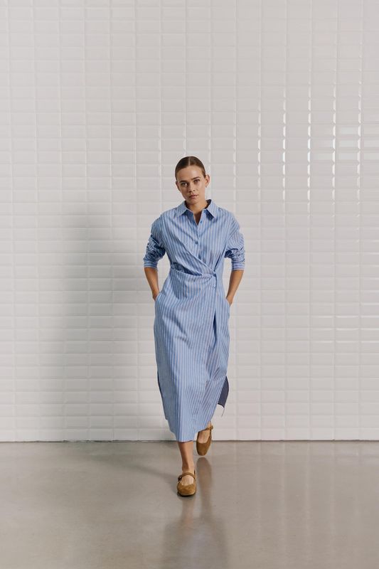 Mesa striped midi dress