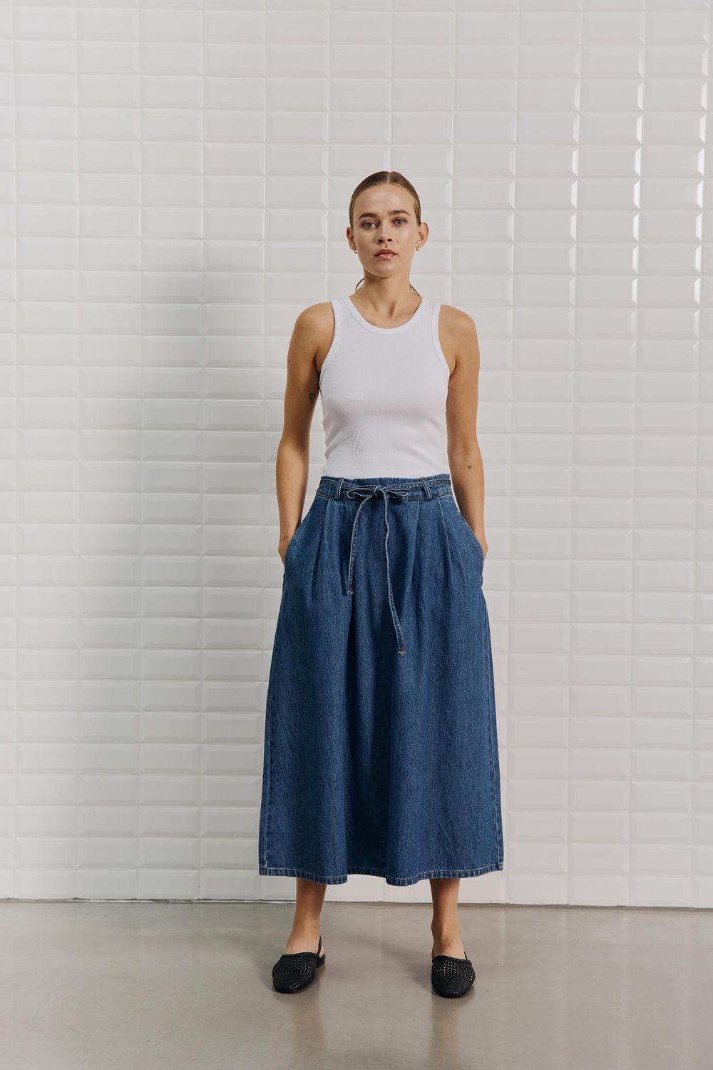 Penelope denim maxi skirt